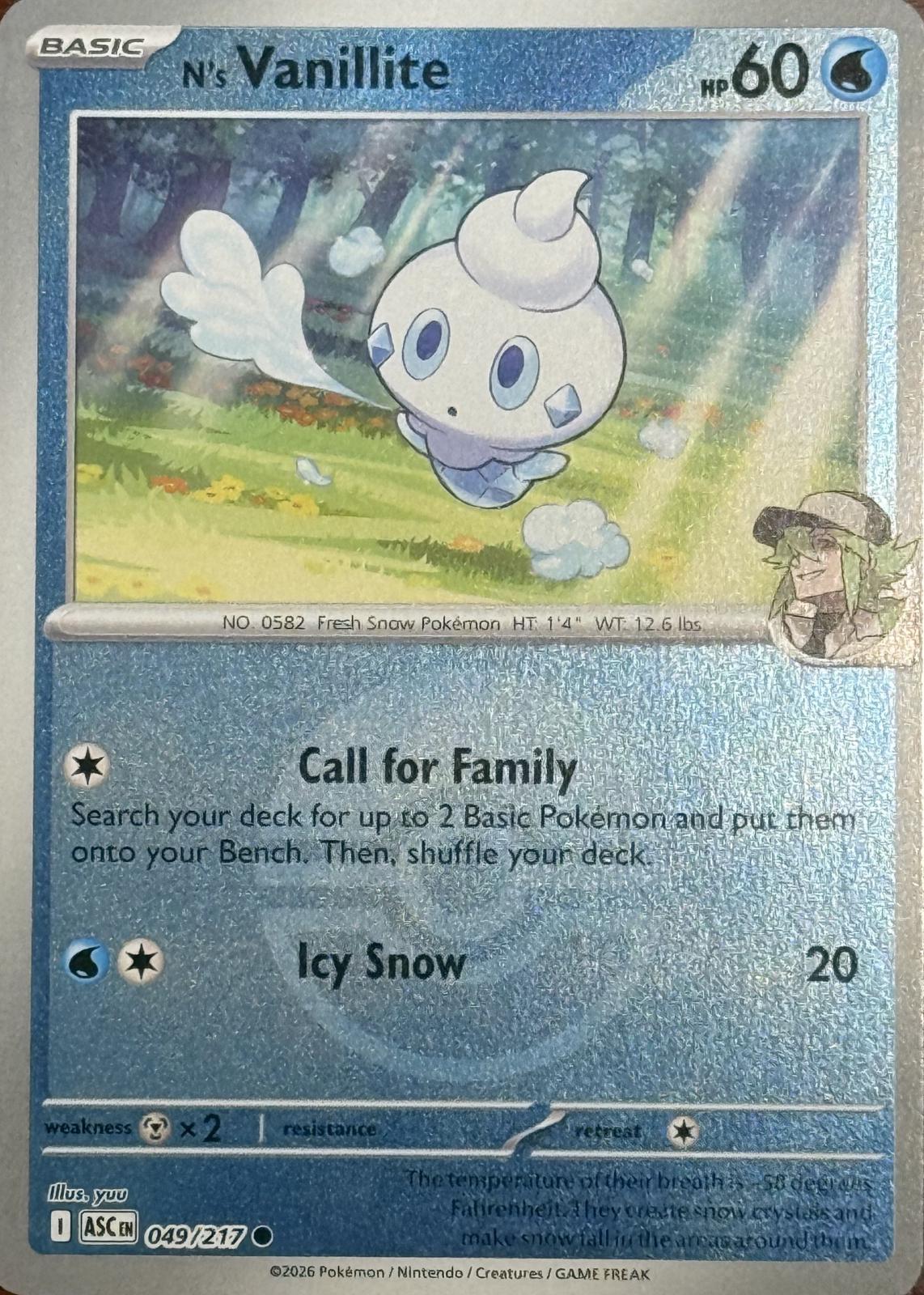 Ascended Heroes N's Vanillite [Ball] Pokémon card